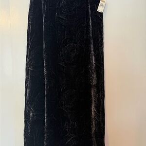 Talbots Black Velvet Maxi Skirt